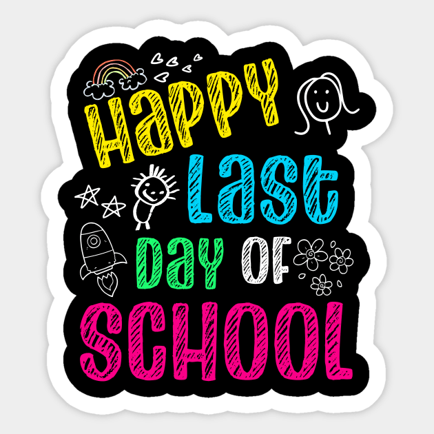 Rainbow leopard last day of school shirt Sticker by BalmyBell